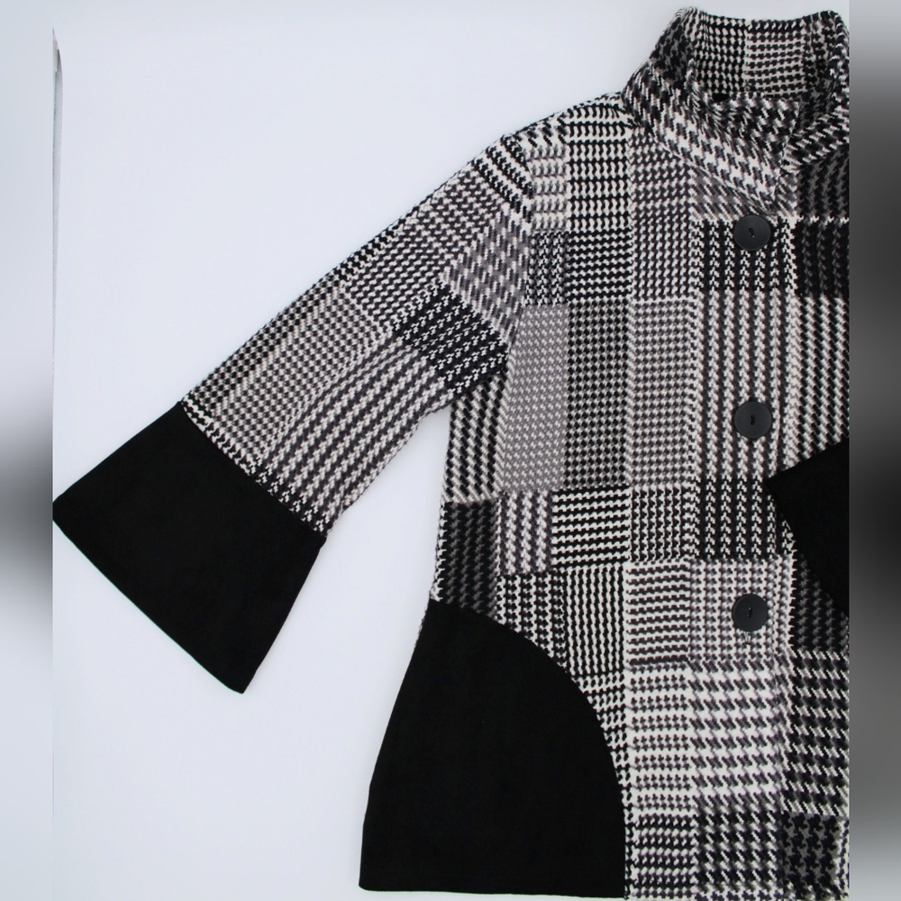 Damee Inc Black & White Woven Blazer Small - Picture 5 of 9